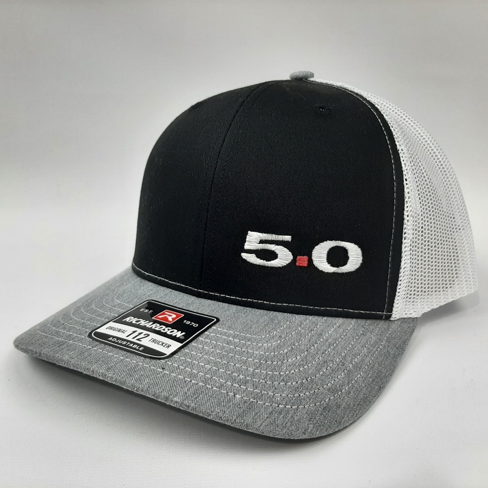 Mustang 5.0 Richardson 112 Trucker mesh snapback cap hat multicolor embroidered